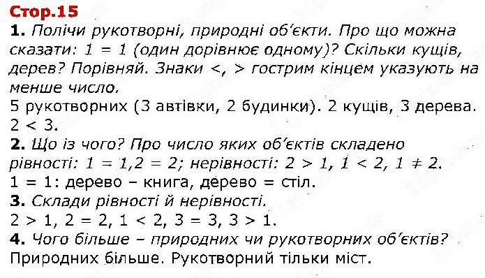 Сторінка 15 математика 1 клас Лишенко Тарнавська НУШ 2018