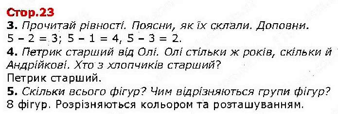 Сторінка 23 математика 1 клас Лишенко Тарнавська НУШ 2018