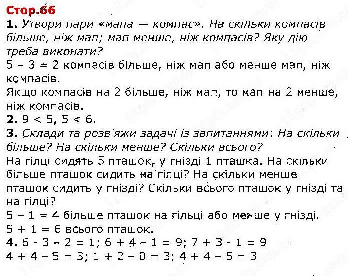 Сторінка 66 математика 1 клас Лишенко Тарнавська НУШ 2018