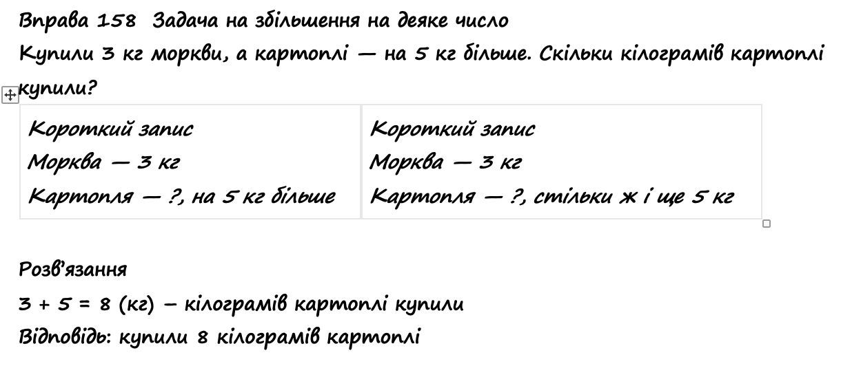 Вправа 158 математика 2 клас Листопад НУШ 2019