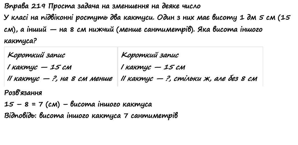 Вправа 219 математика 2 клас Листопад НУШ 2019