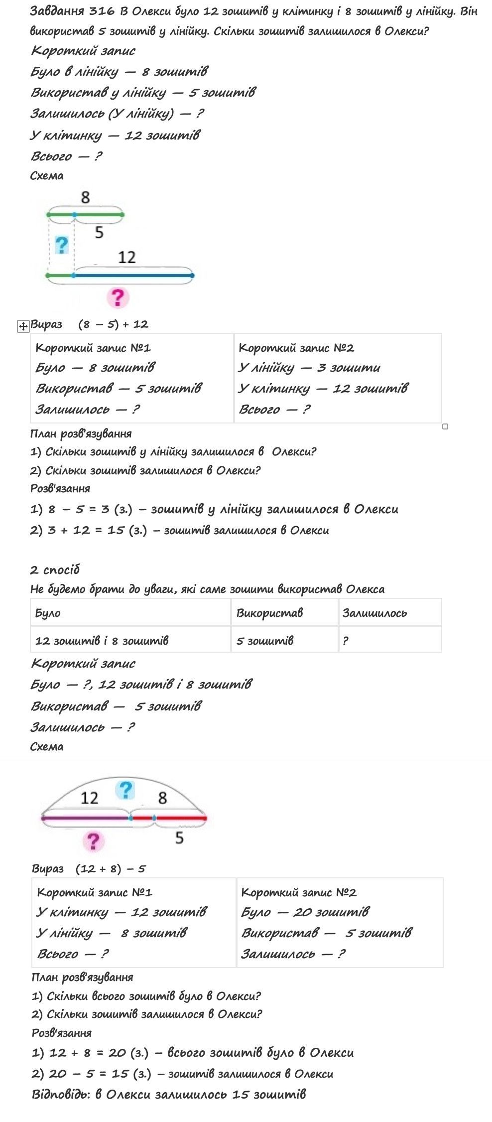 Вправа 316 математика 2 клас Листопад НУШ 2019
