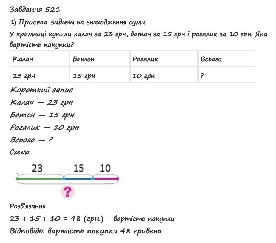 Вправа 521 математика 2 клас Листопад НУШ 2019