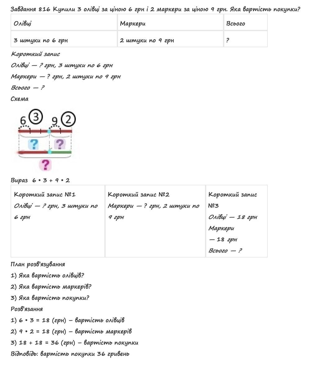 Вправа 816 математика 2 клас Листопад НУШ 2019 - Екстра ГДЗ