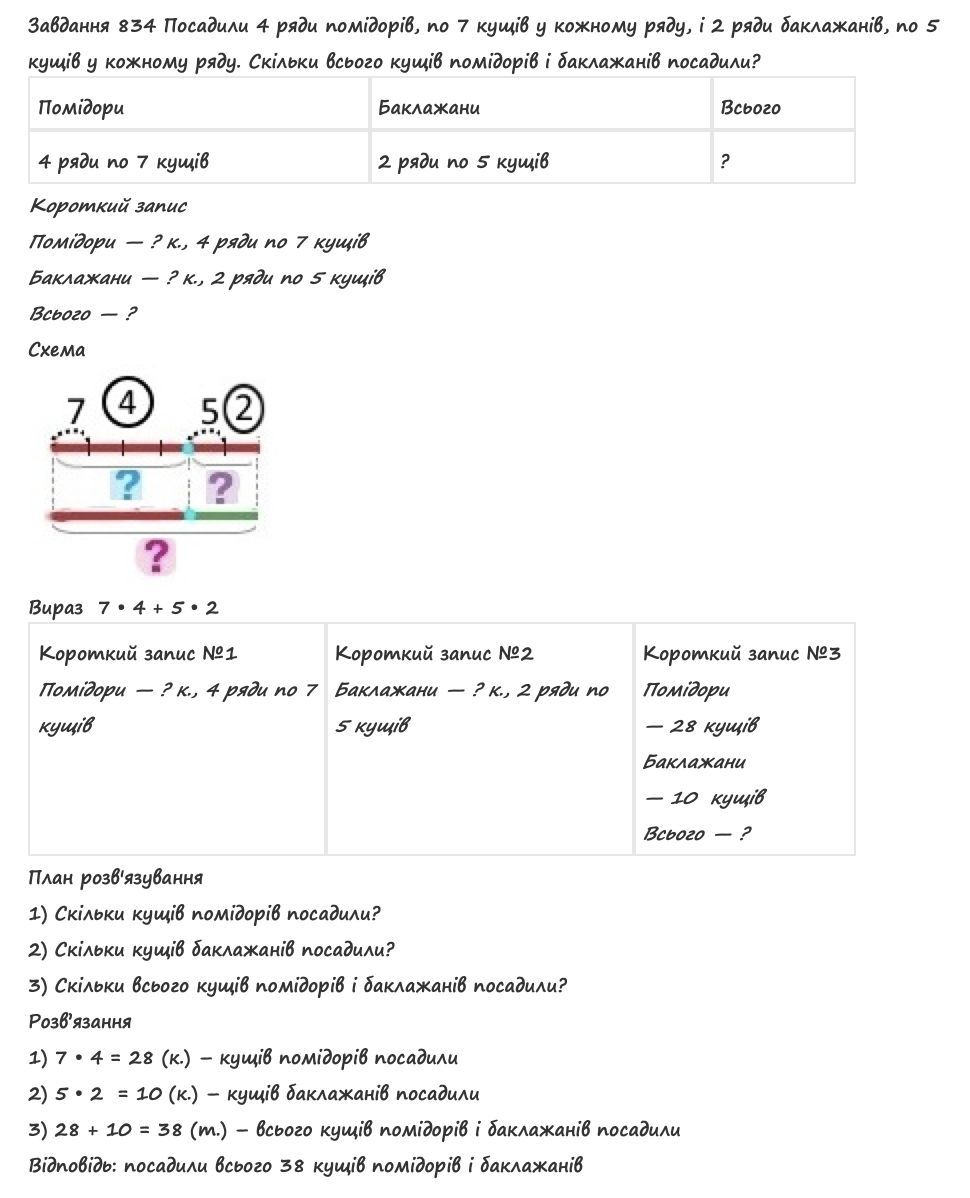 Вправа 834 математика 2 клас Листопад НУШ 2019 - Екстра ГДЗ
