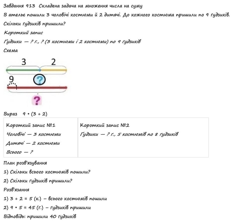 Вправа 913 математика 2 клас Листопад НУШ 2019 - Екстра ГДЗ