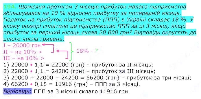 Вправа 194 алгебра 8 клас Істер 2021