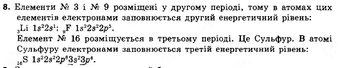 Вправа 8 § 14. Будова електронних оболонок атомів хімія 8 клас Григорович 2016