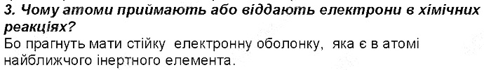 Контрольне запитання 3 § 15. Будова електронних оболонок хімічних елементів хімія 8 клас Григорович 2016
