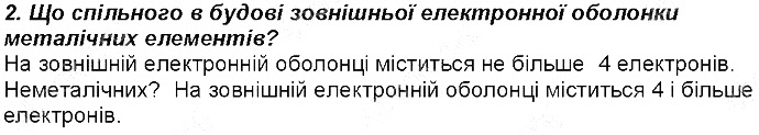 Контрольне запитання 2 § 16. Характеристика хімічних елементів хімія 8 клас Григорович 2016