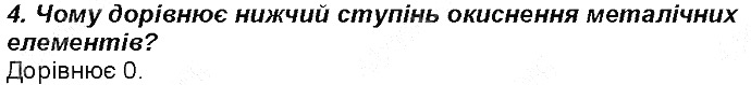 Контрольне запитання 4 § 21. Ступінь окиснення елементів хімія 8 клас Григорович 2016