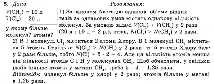 Вправа 5§ 26. Молярний об’єм хімія 8 клас Григорович 2016