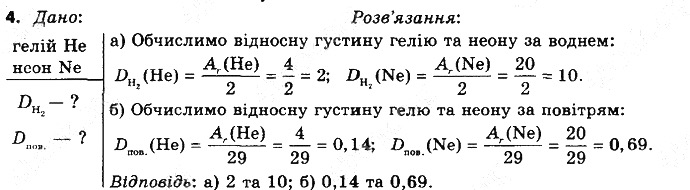 Вправа 4§ 27. Відносна густина газів хімія 8 клас Григорович 2016