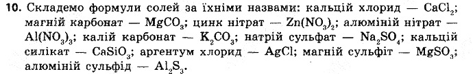 Вправа 10 § 28. Класи неорганічних сполук хімія 8 клас Григорович 2016