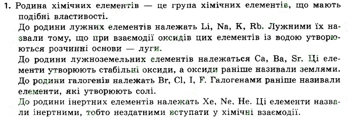 Вправа 1 § 4. Перші спроби класифікації хімічних елементів хімія 8 клас Григорович 2016