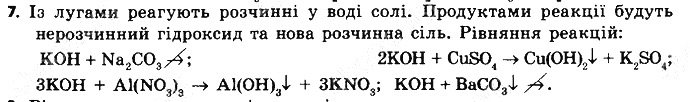 Вправа 7 § 33. Хімічні властивості лугів хімія 8 клас Григорович 2016