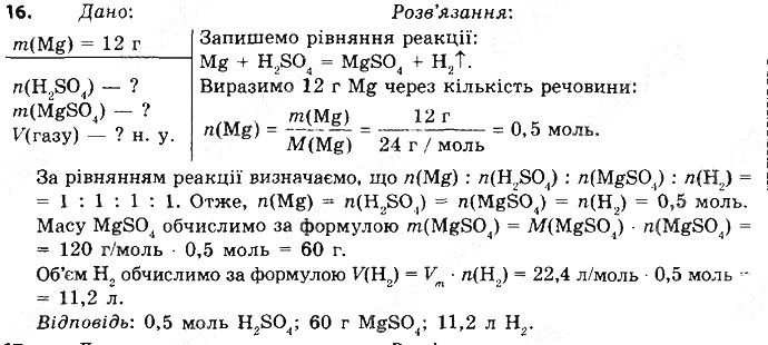 Вправа 16 § 36. Ряд активності металів. хімія 8 клас Григорович 2016