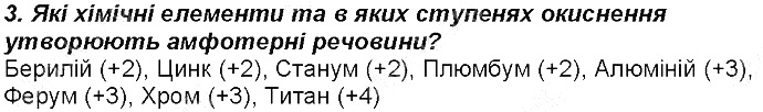 Контрольне запитання 3 § 39. Амфотерні оксиди й гідроксиди хімія 8 клас Григорович 2016