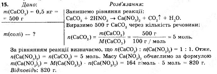 Вправа 15 § 41. Загальні способи добування кислот, основ та солей хімія 8 клас Григорович 2016
