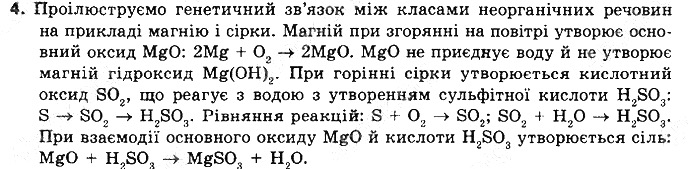 Вправа 4 § 42. Генетичні зв’язки між класами неорганічних сполук хімія 8 клас Григорович 2016