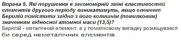 Вправа 5 § 8. Значення Періодичного закону хімія 8 клас Григорович 2016